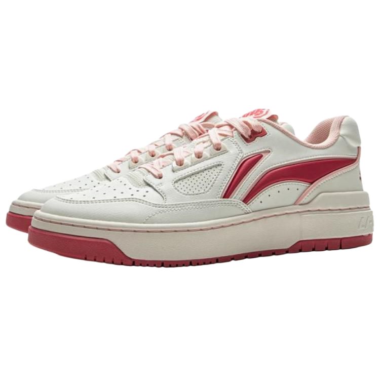 Li Ning New Star Fashion Vielseitige Rutschfeste Abriebfeste Low-Top Skate Schuhe Unisex Sneaker Weiß Rosa ABCV007-1