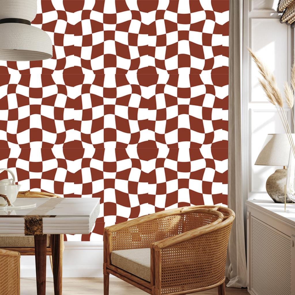 Wallpaper Free checkerboard red, red background 50x1000