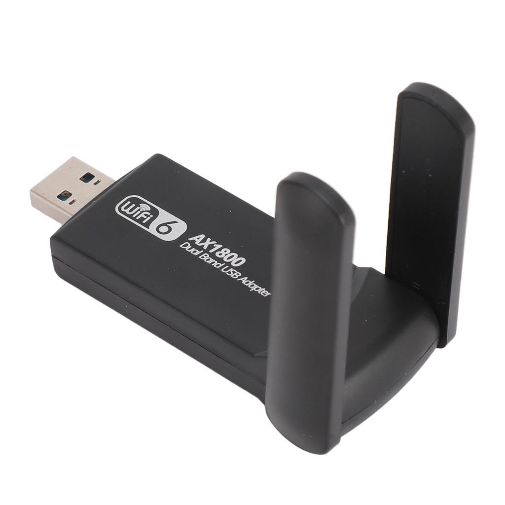 USB WiFi 6 Adapter 1800Mbps 2.4G 5G Dual Band Wireless Network Adapter for Windows 10 11
