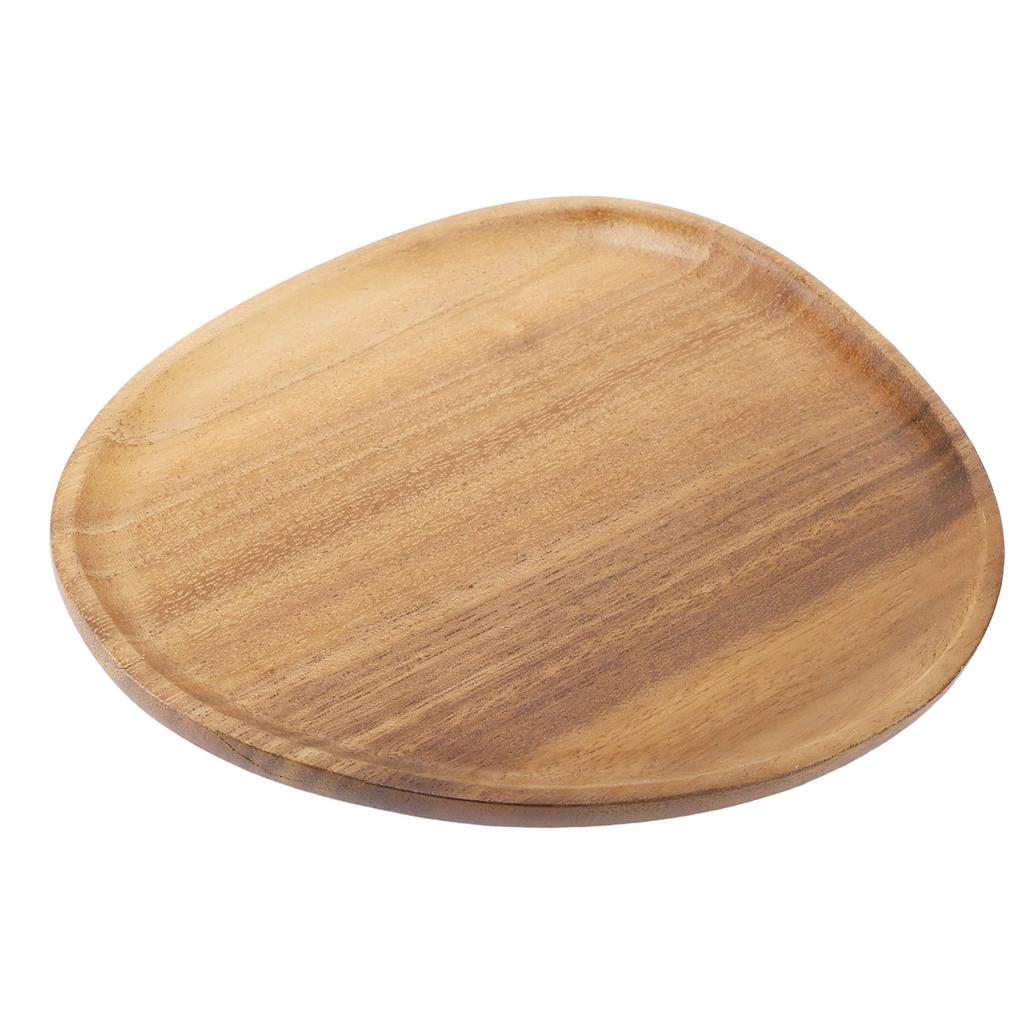 Dinner Plate Walnut Wood Japanese Style Unique Reusable Serving Food Plate for Dessert Snack Fruit