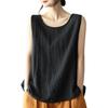Women Vest Round Solid Color Tank Loose Fit Tops Solid Color Neck Sleeveless Thin Sport Vest