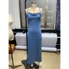 Women Halter Neck Bodycon Maxi Dress Sleeveless Backless Form Fitting Party Dress