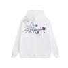Men's White Light Luxury Hooded Sweatshirt - Autumn/Winter Style, Velvet Thickened, Loose Streetwear with Embroidery.