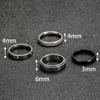 Titanium Steel Jewelry 4mm Frosted Micro Inlaid Diamond Ring Fashionable High-end Stainless Steel Ring Set of Four