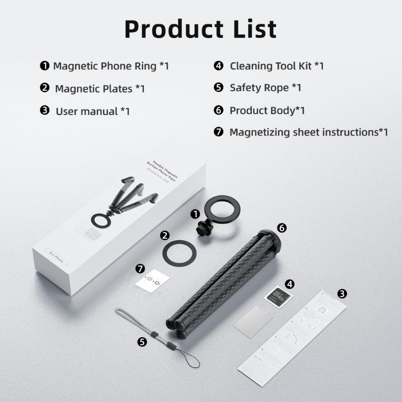 Flexibler Magnetischer Handyhalterung Ständer Leichtgewichtige Bequeme Desktop Krake Stativ 1/4 Zoll Halterung für Verschiedene Geräte