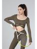 European & American Autumn Yoga Wear: Long Sleeve, Skin-Friendly, Comfortable, Sexy Fit with Chest Pads for Women