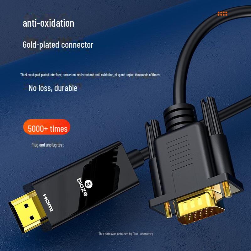 Biaz HDMI auf VGA Kabel Konverter HD Video Adapter für Computer, Fernseher, Display, Projektor.
