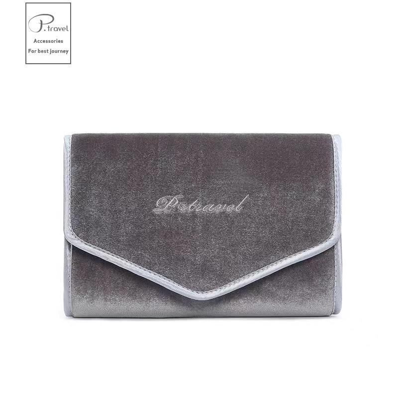 Foldable Portable Travel Jewelry Bag for Necklace Earrings Rings Jewelry Case Organizer Journey Storage Bags for Women Girls