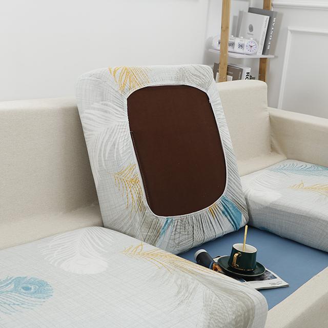 Leaves Stretchy Sofa Furniture Seat Cushion Cover Printed Sofa Cover Half Package Couch Stretch Slipcover Funiture Protector 1 /2 /3 /4 Seater