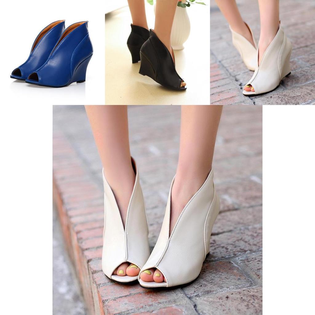 New Fashion Women High Heel Fish Mouth Sandals Shoes Wedge With Classic Appeal