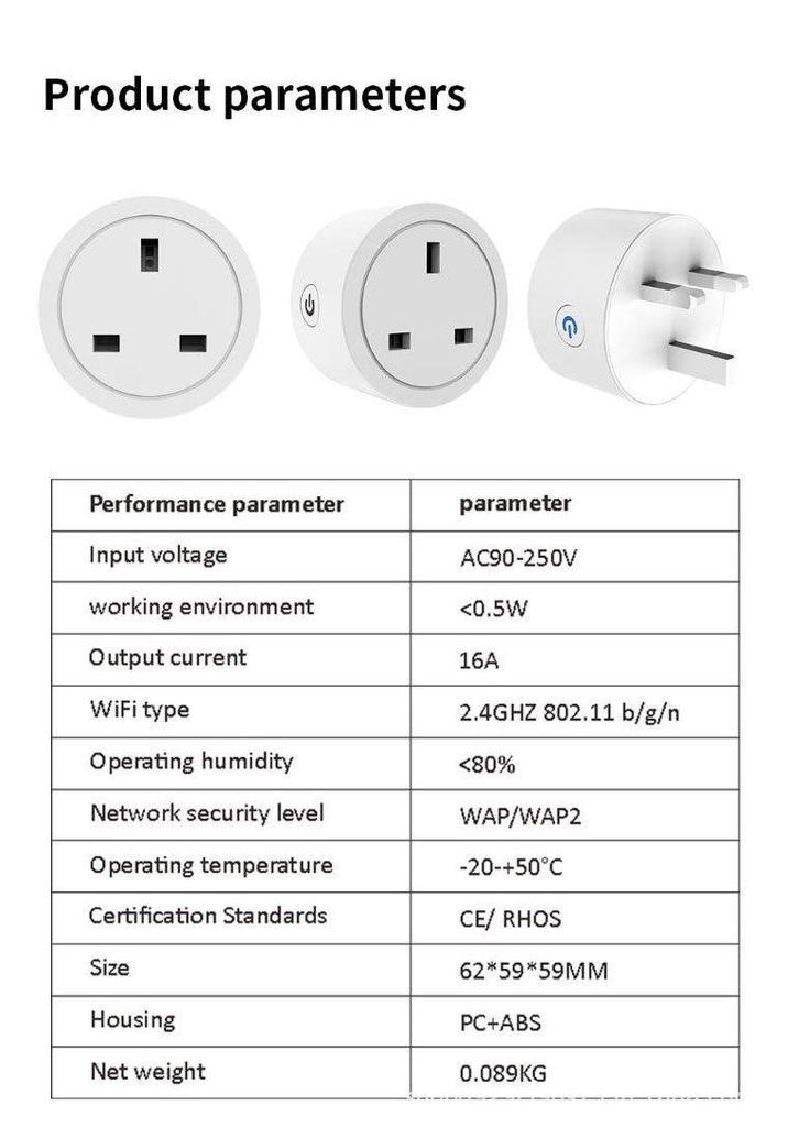 UK 16A WiFi Smart Plug, Alexa & Google Compatible, Cozylife App Remote Control