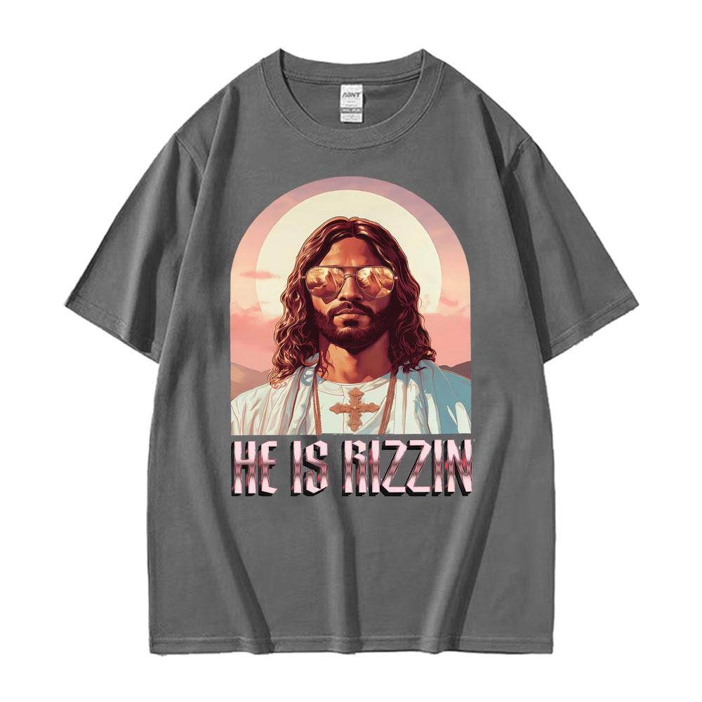 He Ls Rizzin Ježíš Rap Velikonoční Ježíš Tričko Pánské Oblečení Hip Hop Humor Styl Tričko Topy Unisex Pohodlí 100% Bavlna Trička
