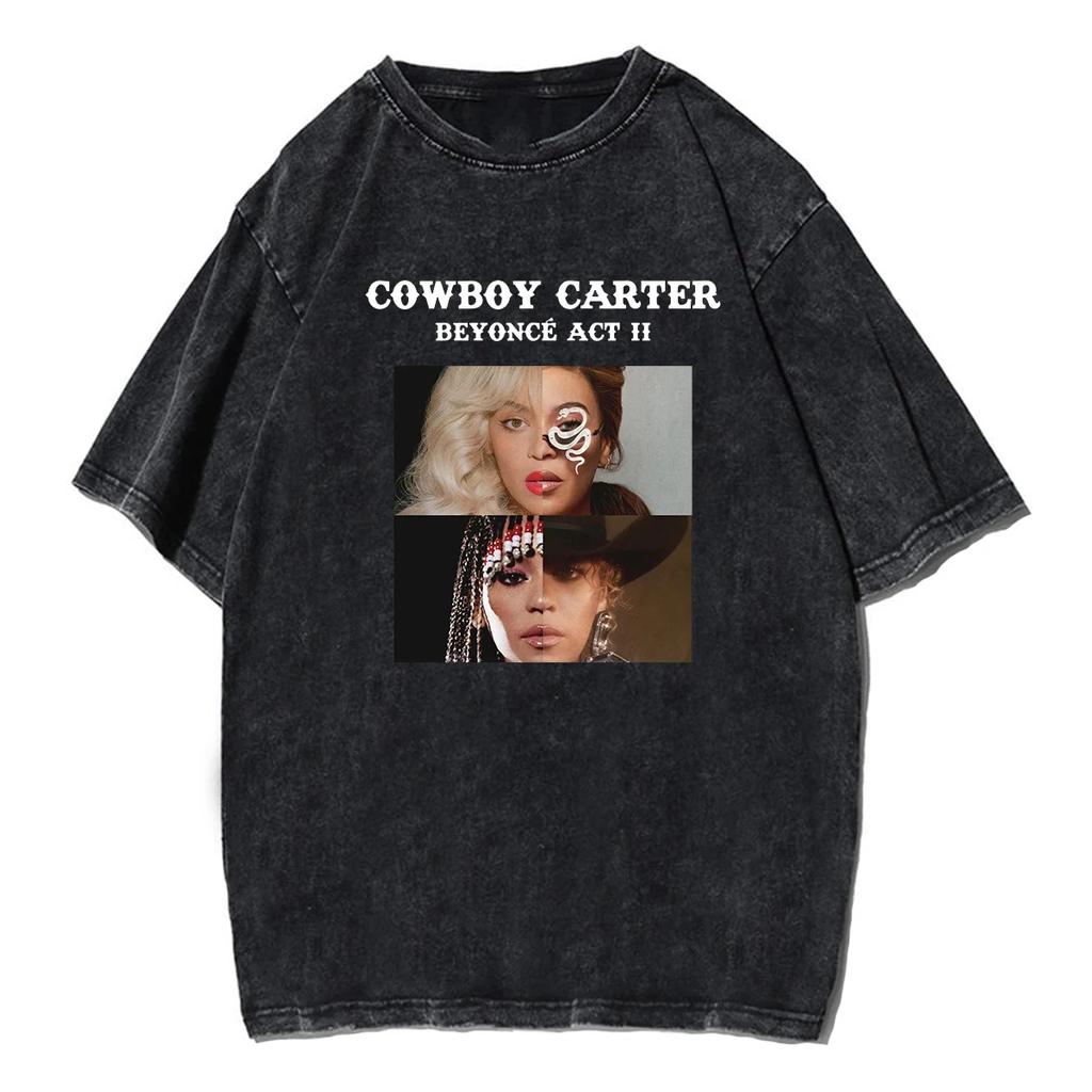 Beyonce Cowboy Carter Cotton Shirt Music Tour for Fans Y2k Women T-shirts Men Fugees Men Clothing T Shirt Woman Fugees Tiki