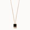 J.Lauren Onyx Square Rose Gold Necklace N01053