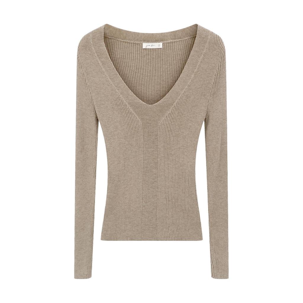Women's European V-Neck Slim-Fit Knit Sweater - Spring/Autumn 2026 Collection