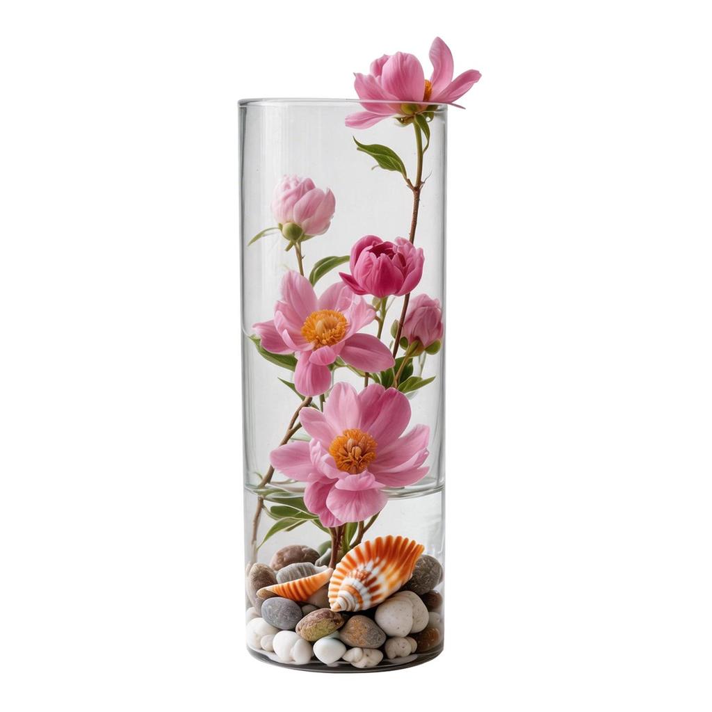 Large Transparent Anti-Drop Flower Vase for Lucky Bamboo - Plastic Imitation Glass Hydroponic Container
