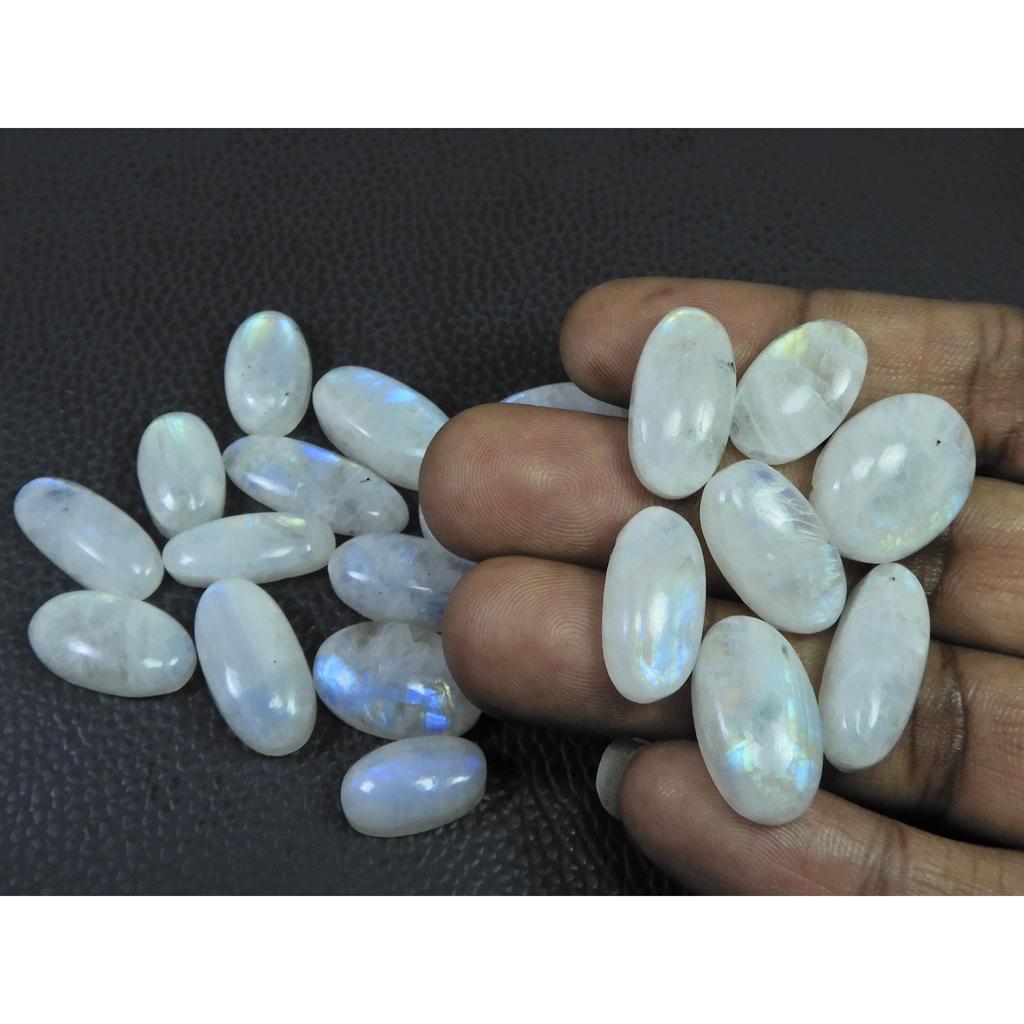 270Cts. Natural Rainbow Moonstone Oval Cabochon Loose Gemstone 23Pcs Lot C-708