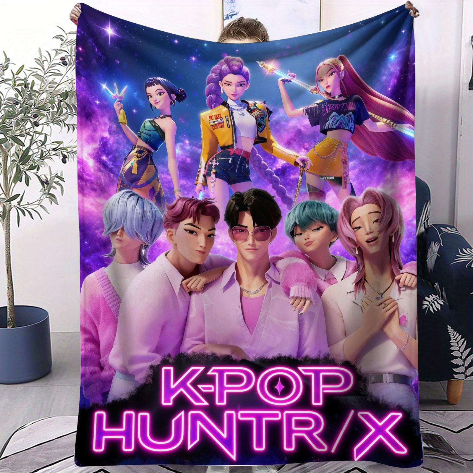 Фланелевое одеяло K-pop Охотники на демонов Мягкое теплое покрывало Пастельное одеяло для детей Покрывало на диван кровать Пушистое покрывало для кровати Кемпинг Домашний декор 30x40in