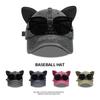 Niche Cat Ears Hat Female Personality Glasses Baseball Cap Female Big Head Circumference Street Hip Hop Sunglasses Cap