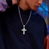 Vnox Cuban Link Chain with Alloy Zircon Cross Pendant Necklace for Men Boys, Cool Cross Pendant Necklaces Religious Jewelry Gift