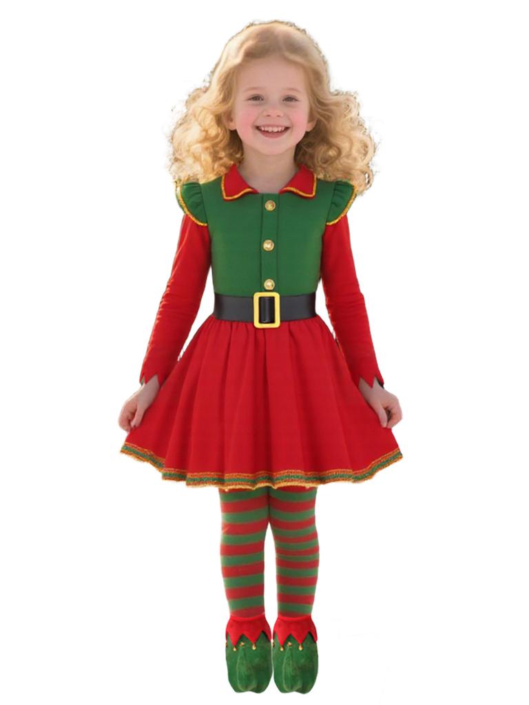 Tema de Disfraz de Navidad Disfraz de Día de Navidad Fiesta de Disfraces Show Elfa Festival Niña Elfa