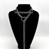 European and American Personality PU Leather Love Circle O Collar Necklace Punk Chain Heart Lock Pendant Neck Strap Collarbone Chain