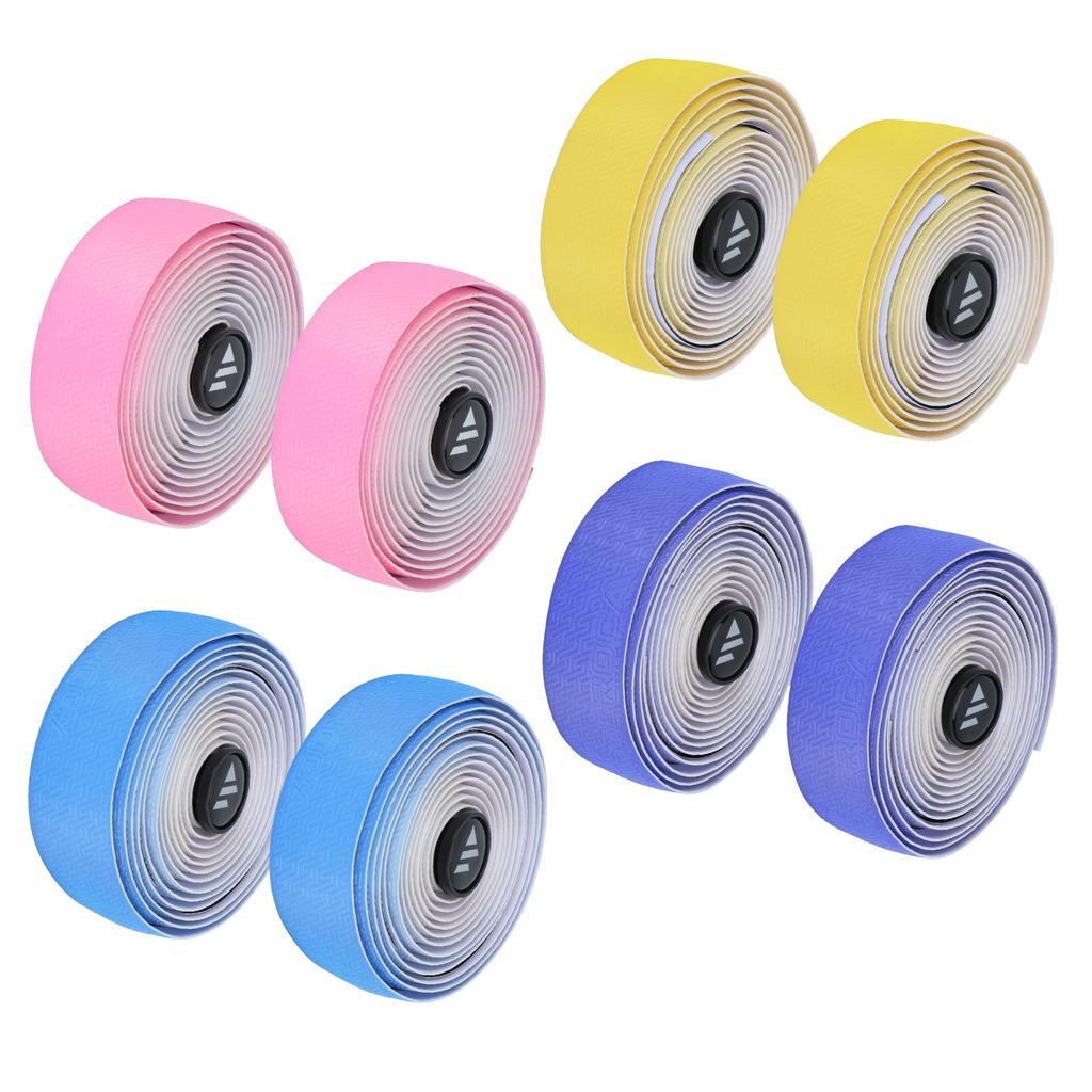 Road Bike Z-pattern Dual-color Gradient Handlebar Tape with Plugs Shock-absorbing Comfortable for Ri