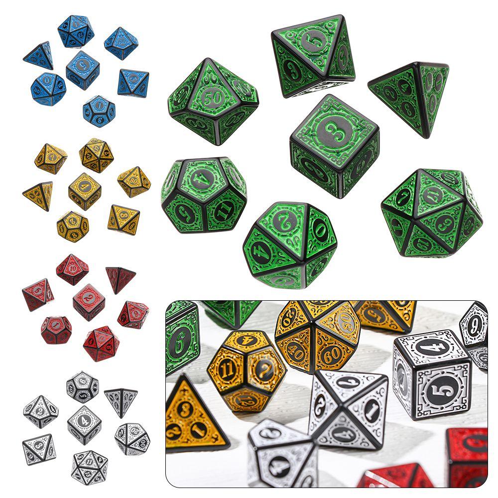 New 7-Die Polyhedral Glitter Game Accessory Dice Set Iidescent