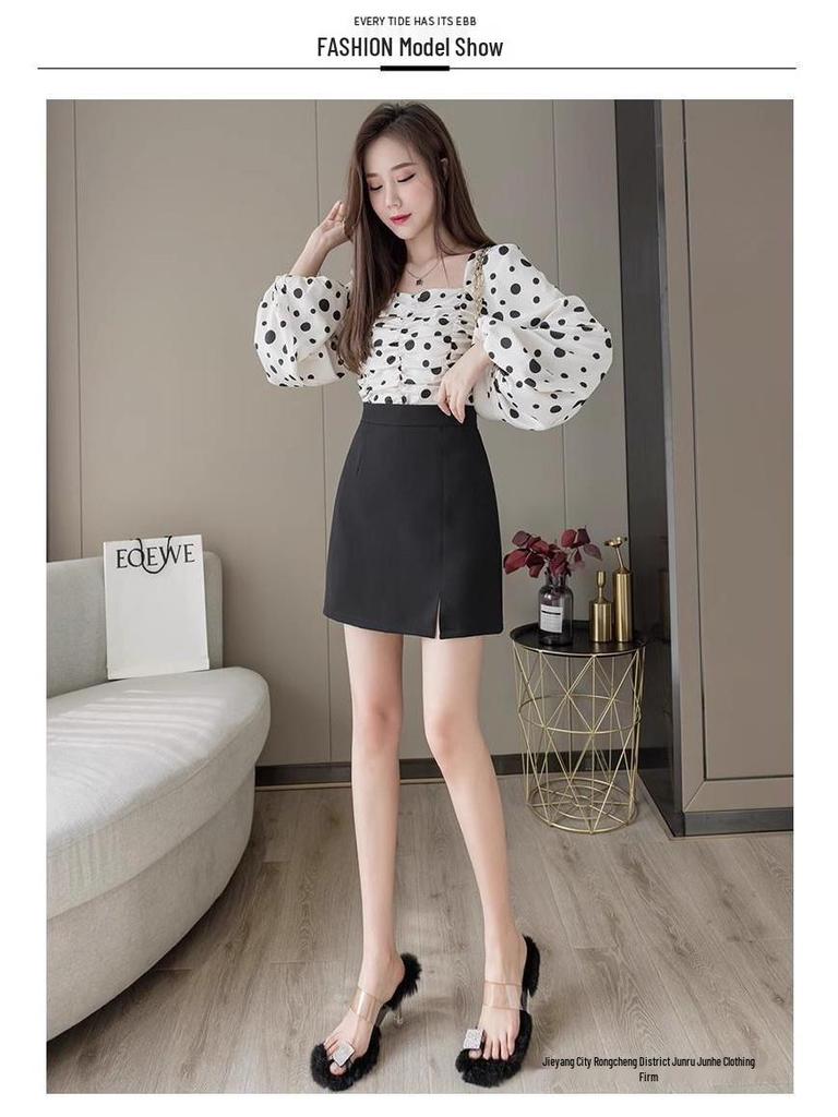 White High Waist A-Line Midi Skirt - Women's Summer Bodycon Pencil Skirt