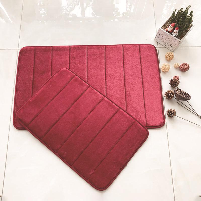 2026 1pc Thickened Floor Mat, Bathroom Absorbent Foot Mat, Household Anti Slip Mat, Quilted Memory Foam Door Mat, Coral Velvet Door Mat