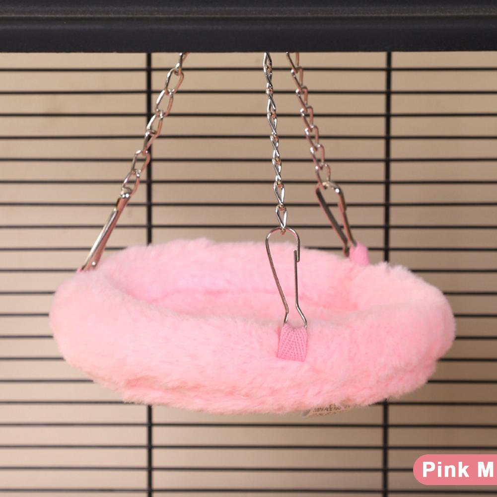 S/M Winter Parrot Plush Hanging Nest Warm Cozy Bird Nests Hut Swing Bird Cage Accessories for Parrot Lovers Owner