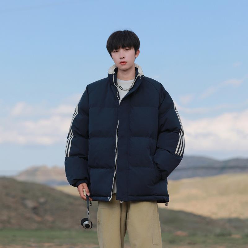 Couple Cotton Jacket Men and Women Same Style Winter Japanese Cotton Jacket Coat Bread Suit Loose Stand Collar Cotton Jacket Men