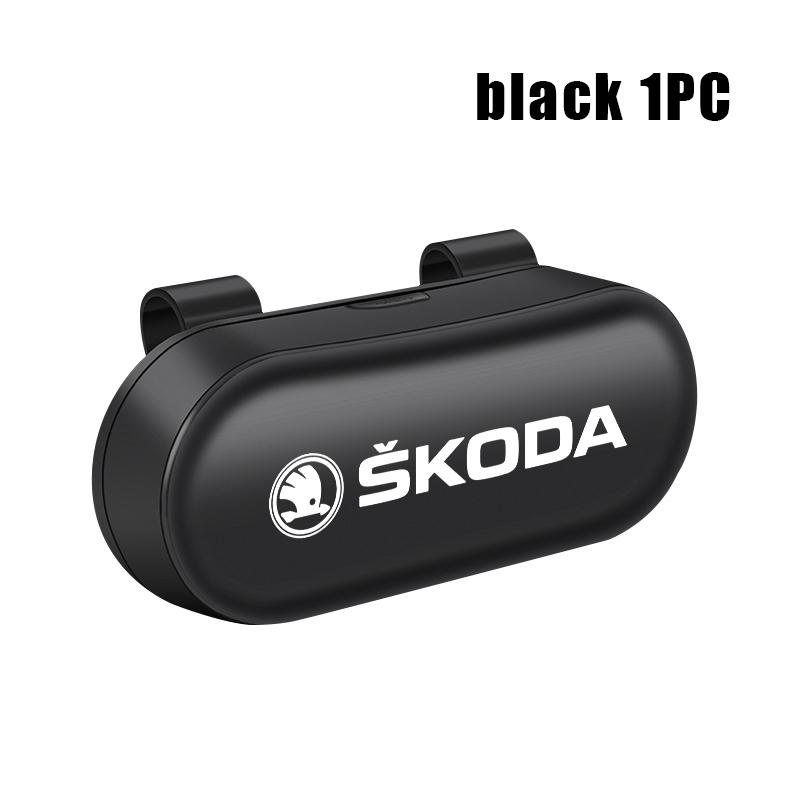 Sfrab5 Porte-lunettes de soleil pour pare-soleil de voiture Boîte à lunettes Pour Skoda VRS Superb Yeti Octavia Enyaq Rapid Karoq Dérivés