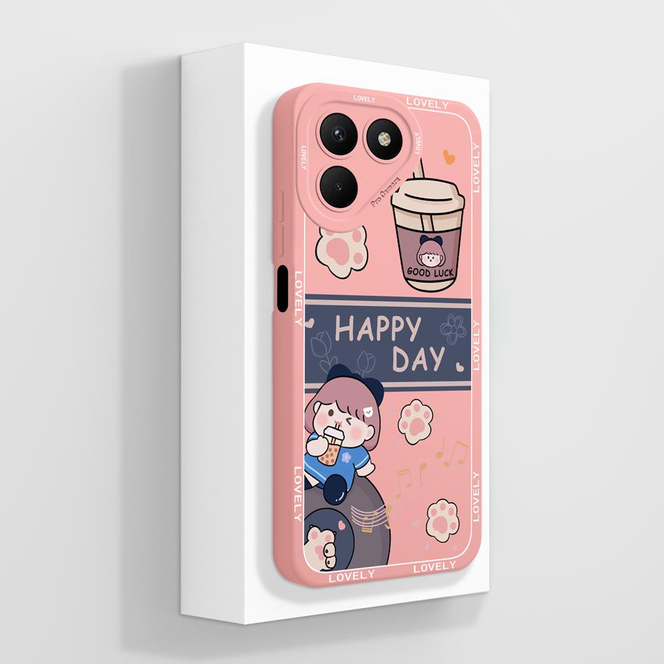 Case For Tecno Pova 7 Pro / 7 Ultra / 7 Neo Cool Bear Soft Liquid Silicone Phone Shell For Tecno Pova7 4G 5G Durable Back Cover