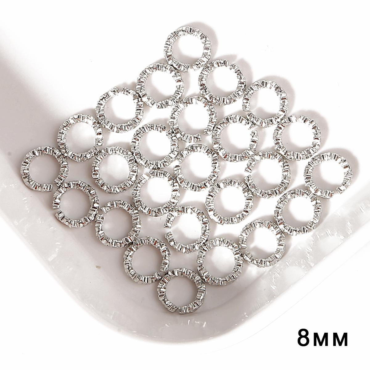 

50 шт. железные жареные завитки из теста с одной петлей, кольцо для прыжка для DIY, ожерелье, браслет, изготовление ювелирных изделий, аксессуары для рукоделия 8mm 50pcs серебряный