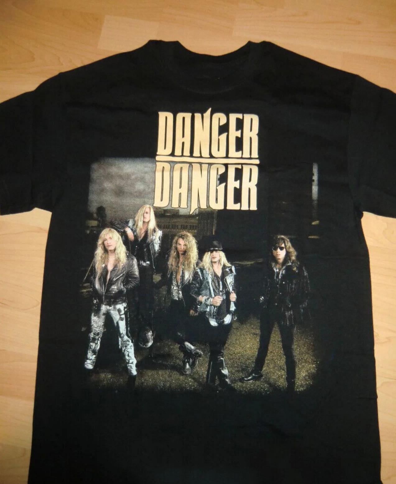 VTG Danger Danger Band In Tour Concert Heavy Band Cotton Black T Shirt TR731 XS
