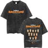 Gewaschenes Vintage Anime Haikyuu KARASUNO Merch T-Shirt Herren Cartoon Manga Oversized T-Shirt Herren Sommer Lässige Kurzarm-T-Shirts