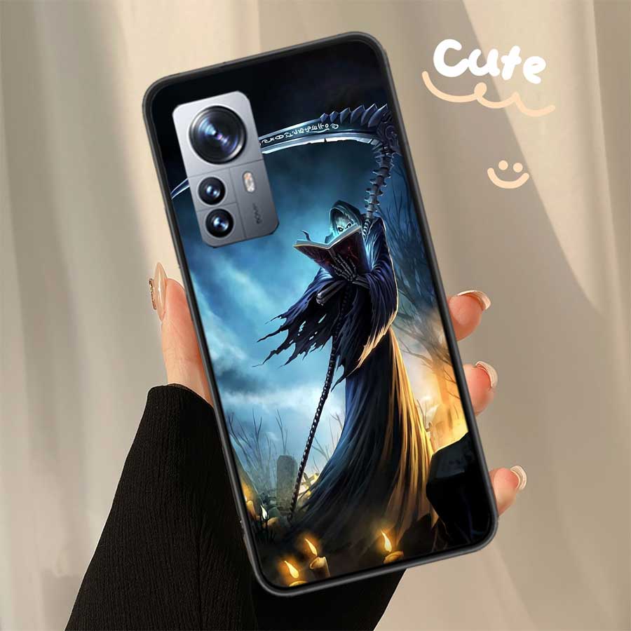 Death Grim Reaper Skull Phone Case For Xiaomi Poco X7 X6 X5 X4 X3 GT NFC M4 M5 Pro 5G M3 Mi F6 F5 F4 F3 F2 F1 Capa Coque TPU Cov