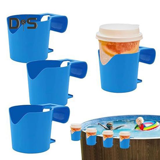 1/2/3/4/5Pcs Poolside Cup Holder Lightweight Sturdy Flexible Handles Plastic Swimming Pool Drink Holder for Above-Ground Pools