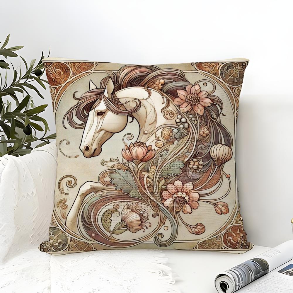 Natural Animal And Colorful Floral Decorations Pillow Case Linen Pillow Case Sofa Home Decor Cushion Cover Cushion Cove