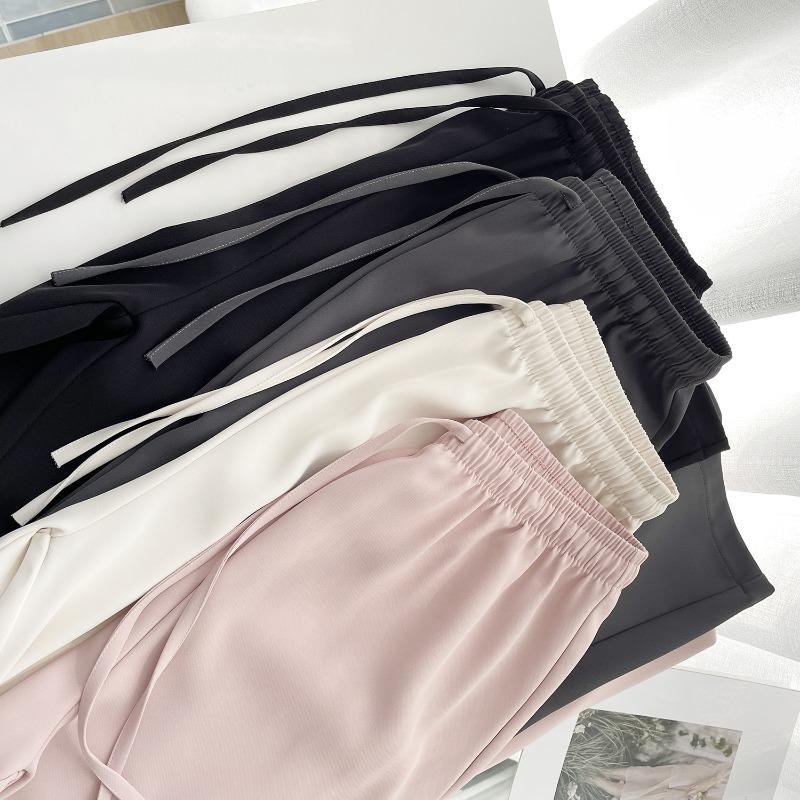 Suit Wide-leg Pants Women's Thin New High-waisted Thin Drape Ice Silk Straight Casual Versatile Mopping Pants
