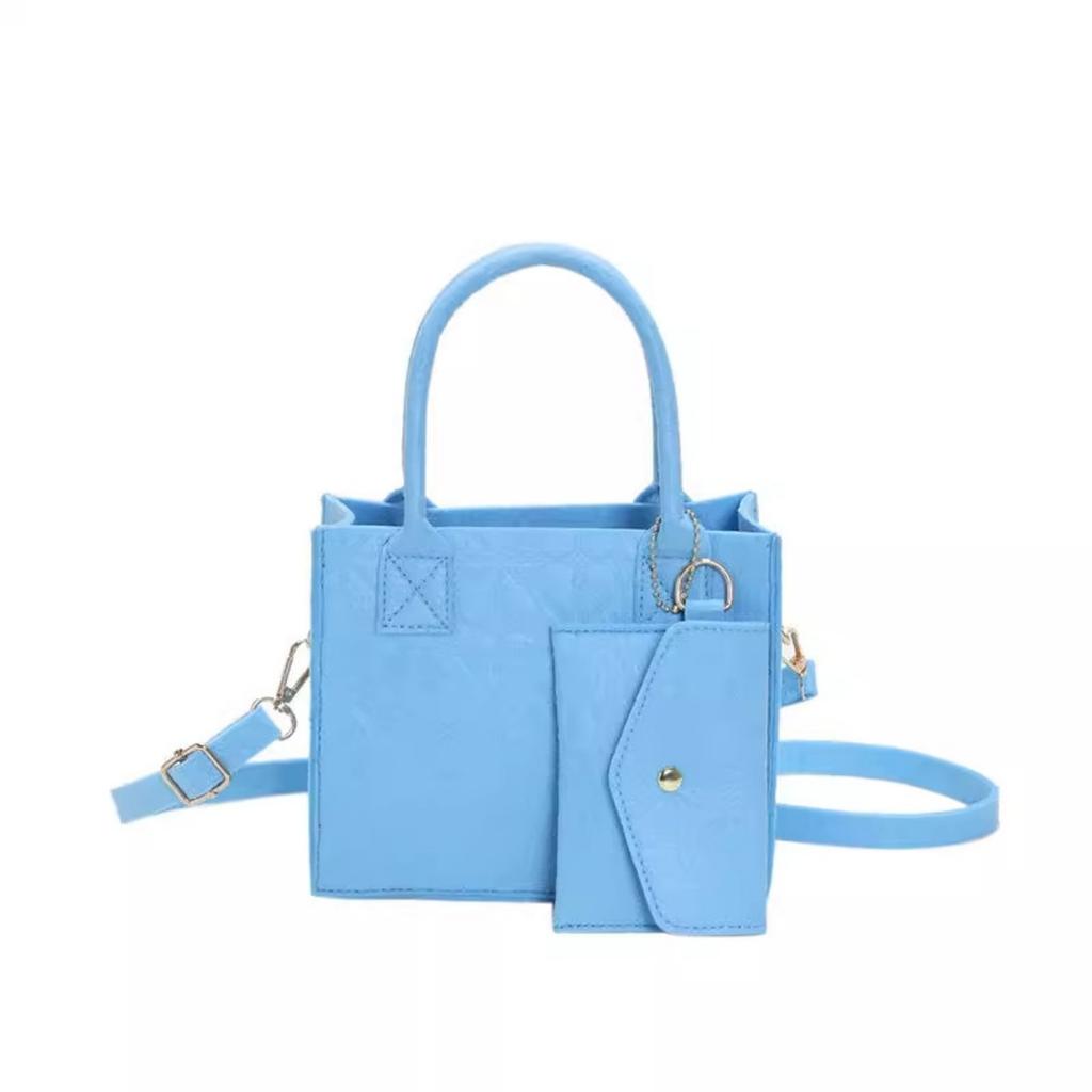 Piccola Borsa a Mano con Texture di Nicchia, Semplice e Versatile, Feltro alla Moda, Monospalla a Tracolla, Borsa da Mamma, Set di Due Pezzi