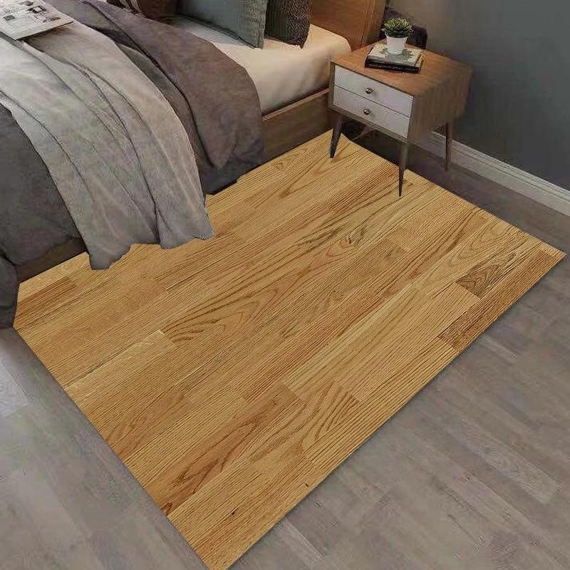 Rectangular Staggered 3d Planks Carpet Geometric Wood Grain Mats Entrance Non-Slip Floor Rug for Living Room Bedroom Home Decor