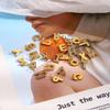 MamacitaSlay Cute Shiny Rhinestone Mini 26 Initial Letter DIY 316L Stainless Steel Charms Jewelry Accessories Round Chain Women