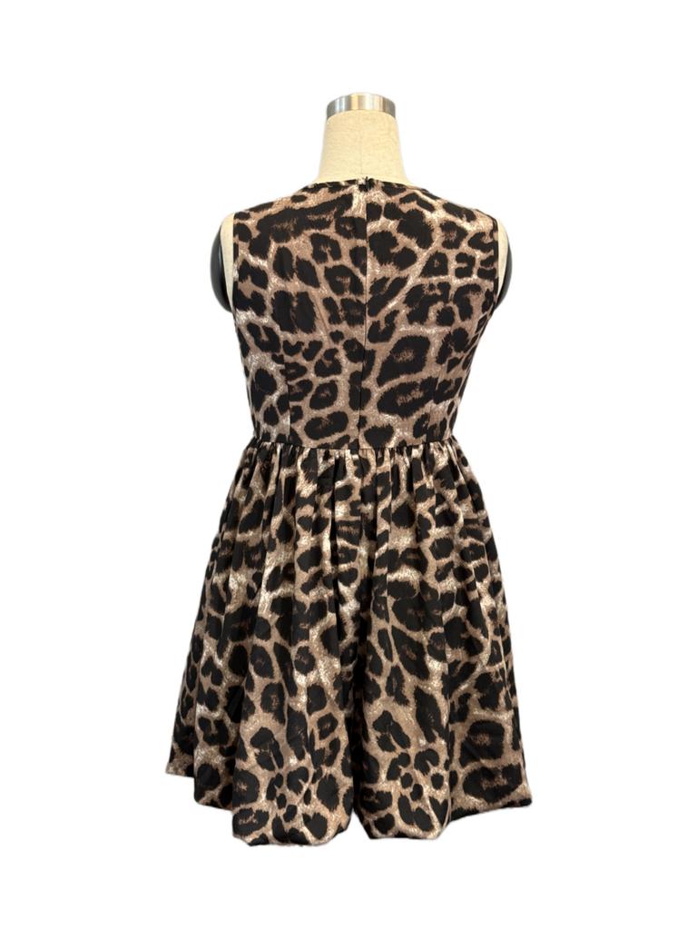 Women Leopard Print 3D Floral Decor Dress Summer Women Mature Style French Retro Patchwork Slim Sexy Elegant Women Maxi Dress