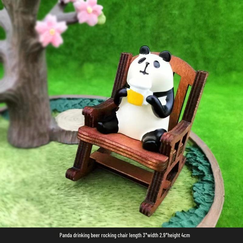 Handmade Cute Frog Rocking Chair Ornament - Healing Resin Craft for Desktop or Car Decor
