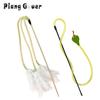 2pcs Feather Tassel Snake Cat Teaser Stick Pet Teasing Rod for Cats Toys Kitten Playing Scratch