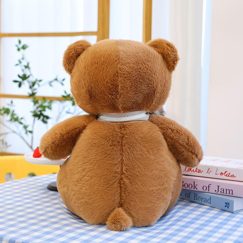 Plush Teddy Bear With Bow Tie Heart Girlfriend Gift Valentines Day Wedding Room Decor Soft Stuffed Animal Toy