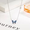 Women's Butterfly Blue Black Minimalist Necklace