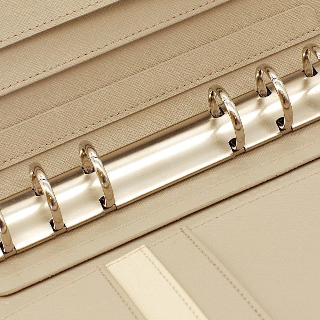 Franklin Planner Bonded Leather Fiber Binder Compact 20mm Beige 65745